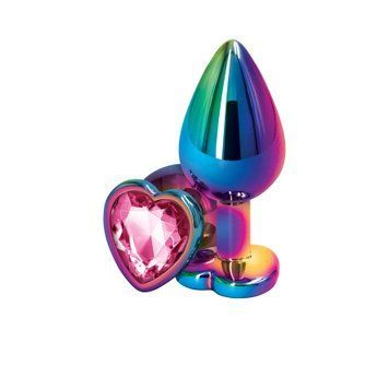 Анальна пробка NS Novelties Rear Assets - Multicolor Heart - Medium - Pink SX4366 фото