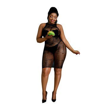 Сукня-бодістокінг Moonlight Plus Model 06 XL-XXXL Black SO8197 фото