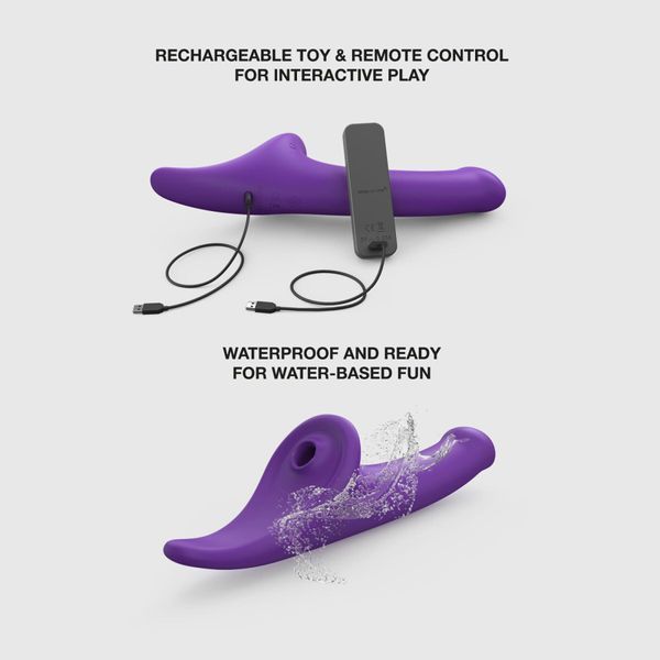Вібронасадка для страпону з вакуумною стимуляцією Strap-On-Me Multi Orgasm Dildo L Purple SX4034 фото