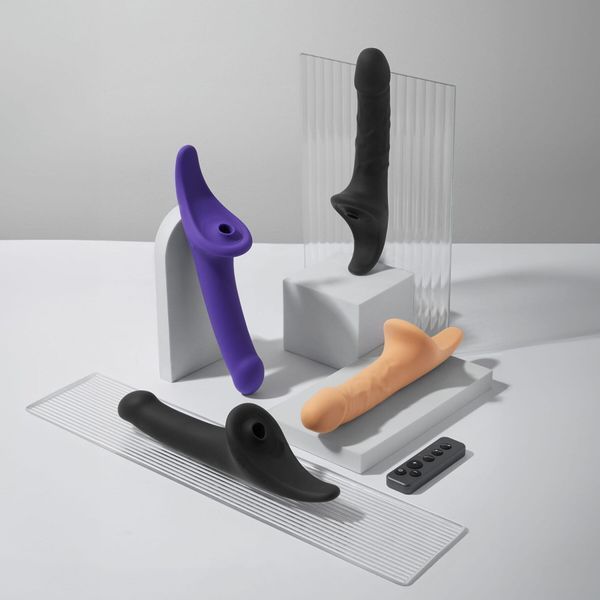 Вібронасадка для страпону з вакуумною стимуляцією Strap-On-Me Multi Orgasm Dildo L Purple SX4034 фото