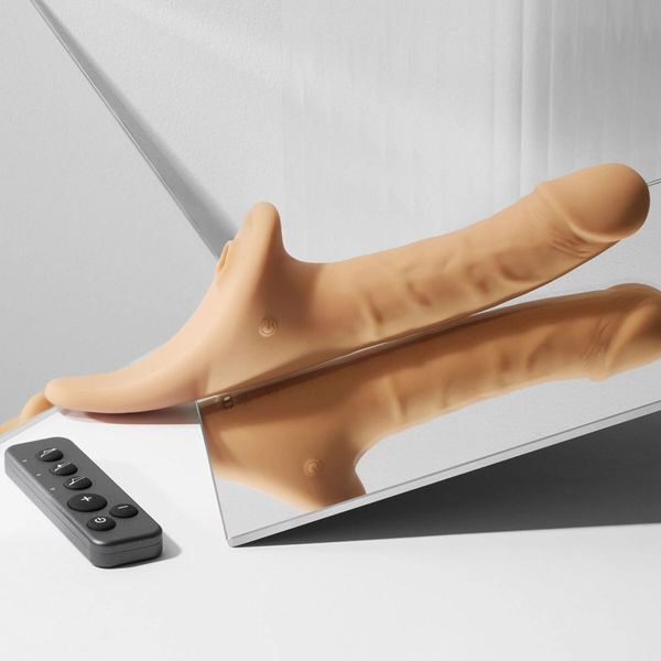 Вібронасадка для страпону з вакуумною стимуляцією Strap-On-Me Multi Orgasm Realistic Dildo L Vanilla SX4037 фото