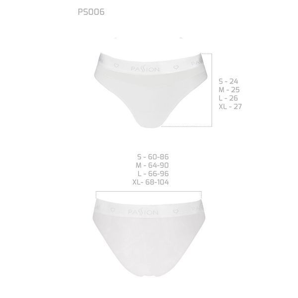 Трусики з прозорою вставкою Passion PS006 PANTIES XL, white SO4238 фото