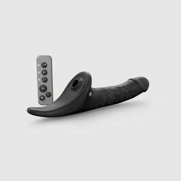 Вібронасадка для страпону з вакуумною стимуляцією Strap-On-Me Multi Orgasm Realistic Dildo XL Black SX4039 фото