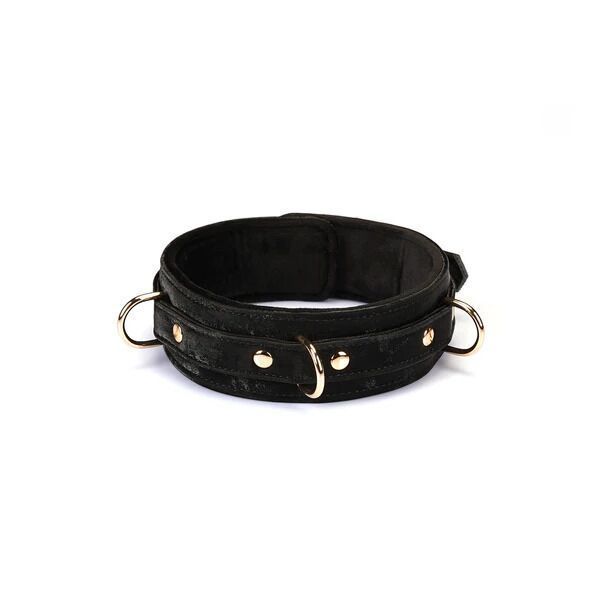 Нашийник з повідцем Liebe Seele Boudoir Amor Collar with Leash Black, три кільця SX1668 фото