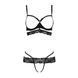 Комплект білизни Passion Exclusive SARIA SET OpenBra XXL/XXXL black, стрепи, відкритий ліф, стрінги PS25003 фото 5