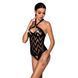 Сітчастий боді з халтером та ритмічним малюнком Passion Hima Body S/M, black SO5347 фото 1