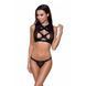 Комплект білизни Passion Exclusive DEBRA SET XXL/XXXL, black стрепи, топ з декольте, трусики PS25603 фото 1