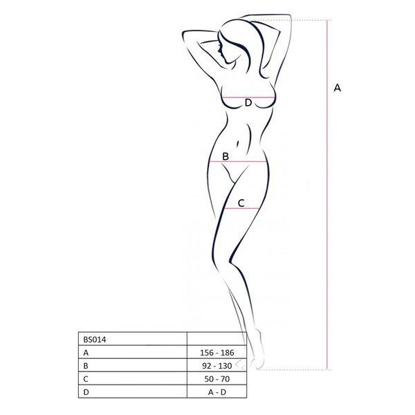 Бодістокінг Passion BS014 red, комбінезон, велика сітка PBS014R фото
