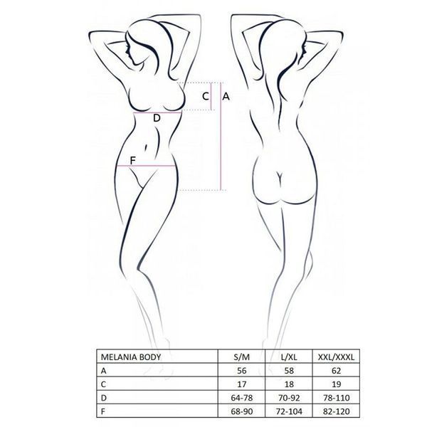 Боді Passion MELANIA BODY S/M, black EL16302 фото
