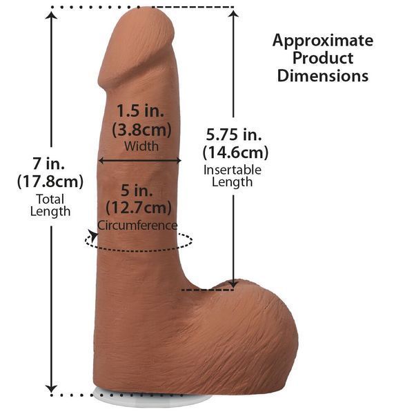 Фалоімітатор Doc Johnson The Realistic Cock ULTRASKYN - 7 Inch with Balls Caramel SX4456 фото