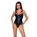 Боді з еко-шкіри та мережива Passion LOONA BODY L/XL, black SO5355 фото 1