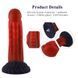 Фалоімітатор для секс-машин Hismith 8.35&Prime; Curved Silicone Dildo Red Monster Series, система KlicLok SO9966 фото 5