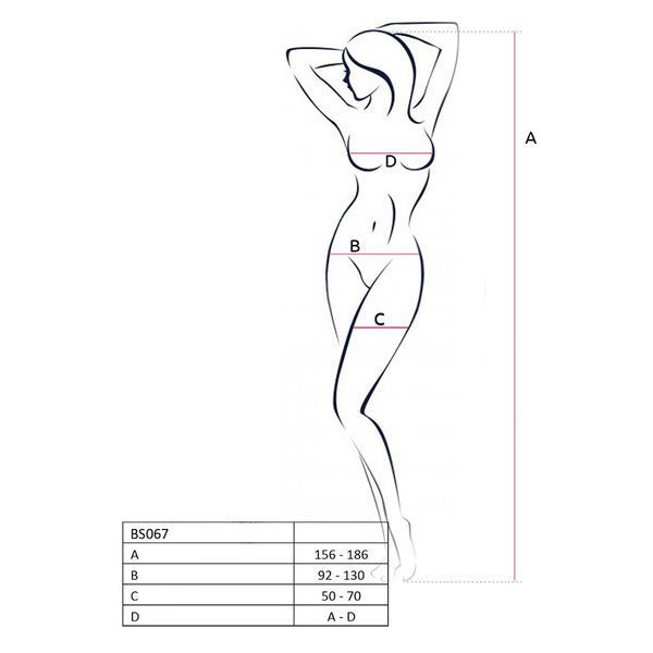 Бодістокінг Passion BS067 red, комбінезон, імітація панчох і топа на бретелях PBS067R фото