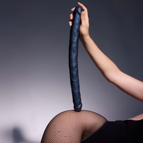 Фалоімітатор подвійний Strap-On-Me DOUBLE DONG REALISTIC DILDO - SNAKY METALLIC COLOR SX1389 фото