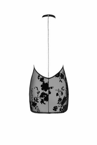 Сукня Noir Handmade F313 Mythos, S, black, прозора, міні, відкрита спина, декор зі стразів SX0315 фото