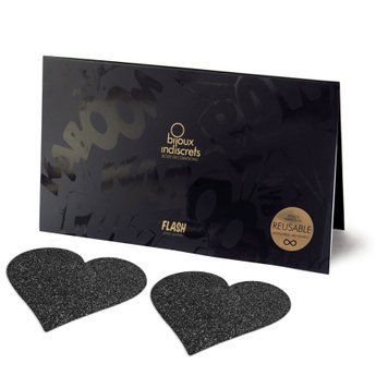 Прикраса на соски Bijoux Indiscrets &ndash; Flash Heart Black SO2337 фото