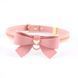 Нашийник з повідцем LOCKINK SEVANDA Love Heart Butterfly Leather Collar Set, рожевий, з бантом SX0864 фото 5