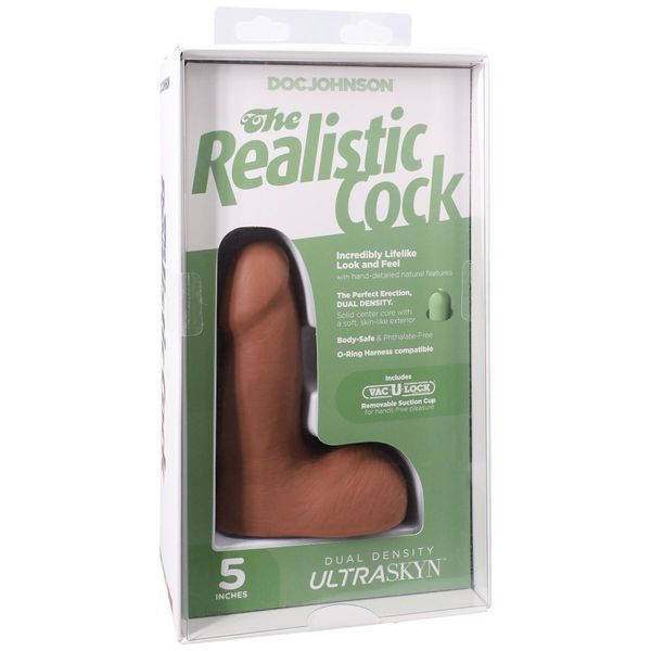 Фалоімітатор Doc Johnson The Realistic Cock ULTRASKYN - 5 Inch with Balls Caramel SX4475 фото