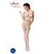 Бодістокінг Passion BS048 white, комбінезон, імітація колгот та відкритого топа PBS048W фото 2