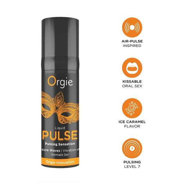 Смоктайзер для клітора Orgie Liquid Pulse 15 мл, вкус Ice Caramel, гель з ефектом посмоктування SX4814 фото
