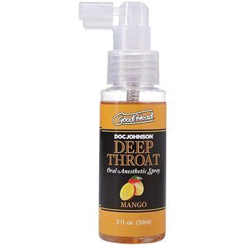 Спрей для мінету Doc Johnson GoodHead DeepThroat Spray - Mango 59 мл для глибокого мінету SX3465 фото